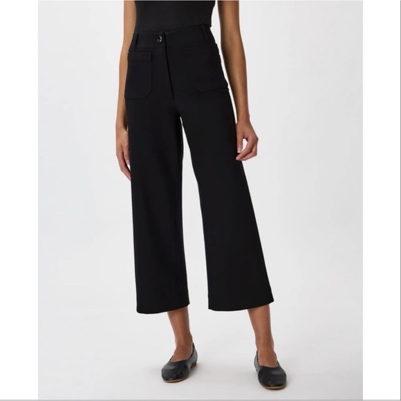 Quince Pants - Quince Ultra-Stretch Ponte Cropped Wide Leg Pants